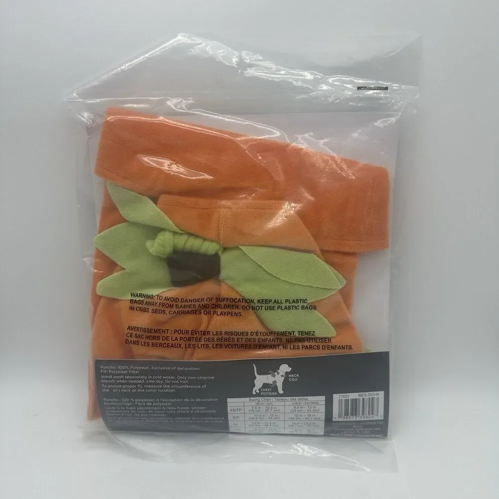 Ashland Halloween Dog Costume Pumpkin Pet Costume Size S/P Small Petite New